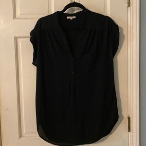 Black satin blouse